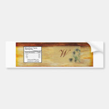 Peacock Feather Wedding Water Bottle Label Bumper Sticker
