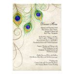 Peacock Feathers Black Damask Wedding Stationery Invites