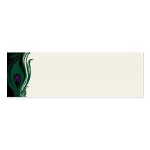 Peacock Feathers Border Business Cards
