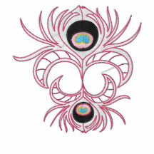 Peacock feathers embroidered women's polo shirt