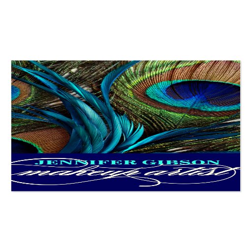 Peacock Feathers | Make-Up Artist Business Cards