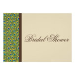Peacock Feathers Modern Bridal Shower Invitation