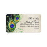 Peacock Feathers Modern Wedding Matching Labels