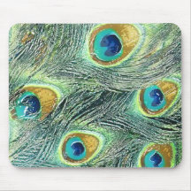 PEACOCK FEATHERS MOUSE PADS