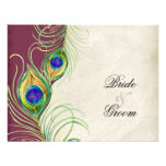 Peacock Feathers RSVP Response Cards Personalised Announcement