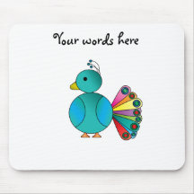 Peacock in blue mouse pads