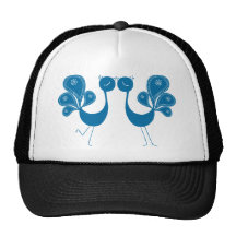 Peacock Love Aqua Hats
