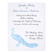 Peacock Plumes Wedding Invitation