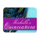Peacock Quinceanera decor Rectangle Magnets