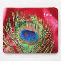 Peacock Silky Red Still Life mousepads