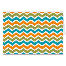 Peacock Vibrant Tribal Zigzag Greeting Card