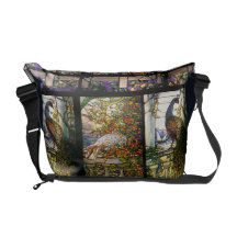 Peacocks Stained Glass Rickshaw Messenger Bag