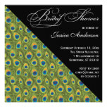 Peafowl bird feathers Bridal Shower Invite invitations