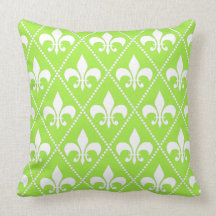 Pear Green Fleur de Lis Pillows