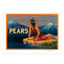 Pear Stock Crate Label Post Cards