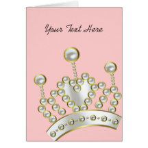 Pearl Encrusted Princess Crown Cards