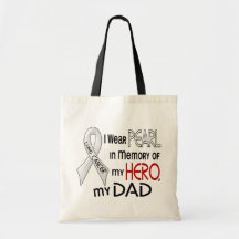 Pearl In Memory Of My Dad Lung Cancer Canvas Bags