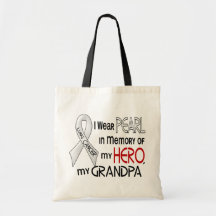 Pearl In Memory Of My Grandpa Lung Cancer Tote Bags