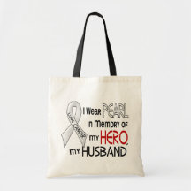 Pearl In Memory Of My Husband Lung Cancer Bags