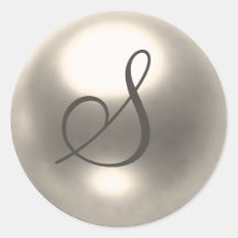 Pearl S monogram wedding seal Sticker