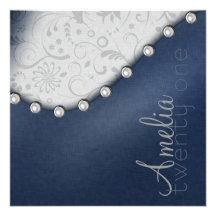 Pearl Square Birthday Invitation