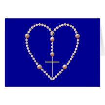 "Pearls" heart shaped Rosary Card