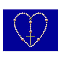 "Pearls" heart shaped Rosary Post Card