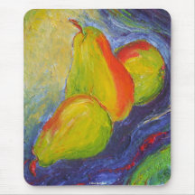 Pears on Deep Blue Background Mousepads