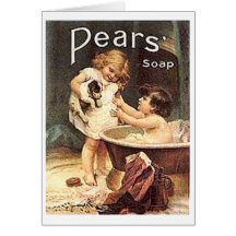 Pears Soap Kids Washing Dog Card