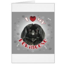 Pekinges Black Greeting Cards