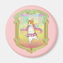Pembroke Welsh Corgi Ballerina Refrigerator Magnet