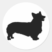Pembroke Welsh Corgi (black) Stickers