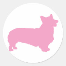 Pembroke Welsh Corgi (pink) Stickers