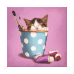 Pencil pot kitten canvas print
