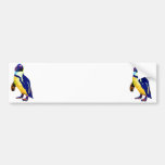 Penguin,Antartic, Artistic Colours, Yellow & Blue Bumper Sticker