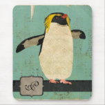 Penguin Blue Lagoon Monogram Mousepad mousepads