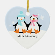 Penguin Couple Ornaments