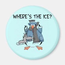 Penguin Ice Skating Tshirts and Gifts Fridge Magnet