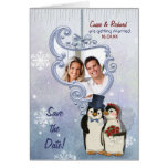 Penguin Wedding- Photo Save the Date Card