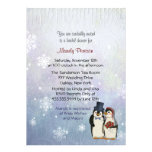 Penguin Wedding with Snowflakes - Bridal Shower Personalized Invite