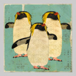 Penguins Blue Lagoon Art Poster posters