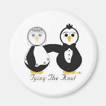 Penguins Getting Married Tying The Knot Refrigerator Magnet