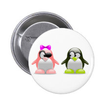 penguins in love Button