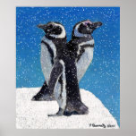 Penguins in the Snow Art Prints & Poster