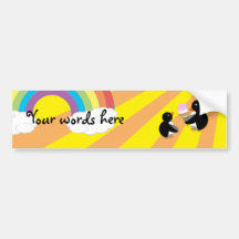 Penguins with ice cream and rainbow bumper sticker