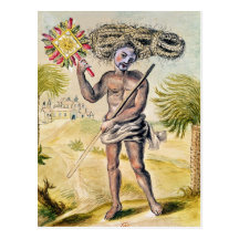 Penitent man in India Post Card