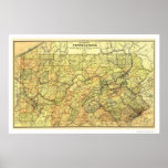 Pennsylvania Railroad Map 1895 Posters