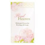 Peony + Lace Pattern Wedding Florist Business Card