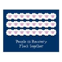 People in recovery flock together postcard