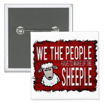 People Wake up Sheeple Button